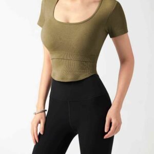 Kaki gymshort voor heren comfortabel en stijlvol RUXI