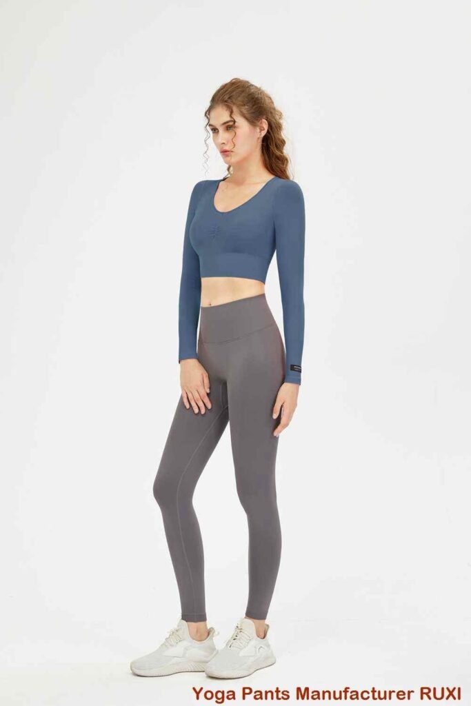 Marineblauwe flare legging Stijlvol comfortabel RUXI nl163