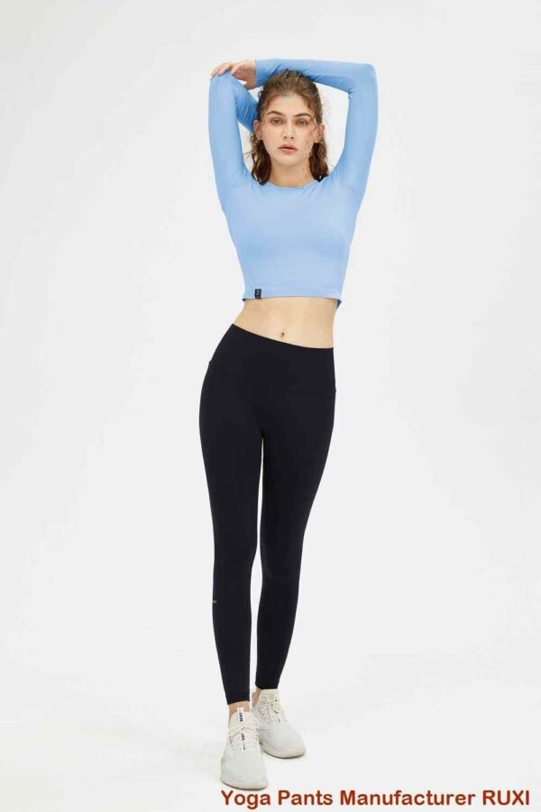 Beige yogabroek met hoge taille voor dames RUXI nl364