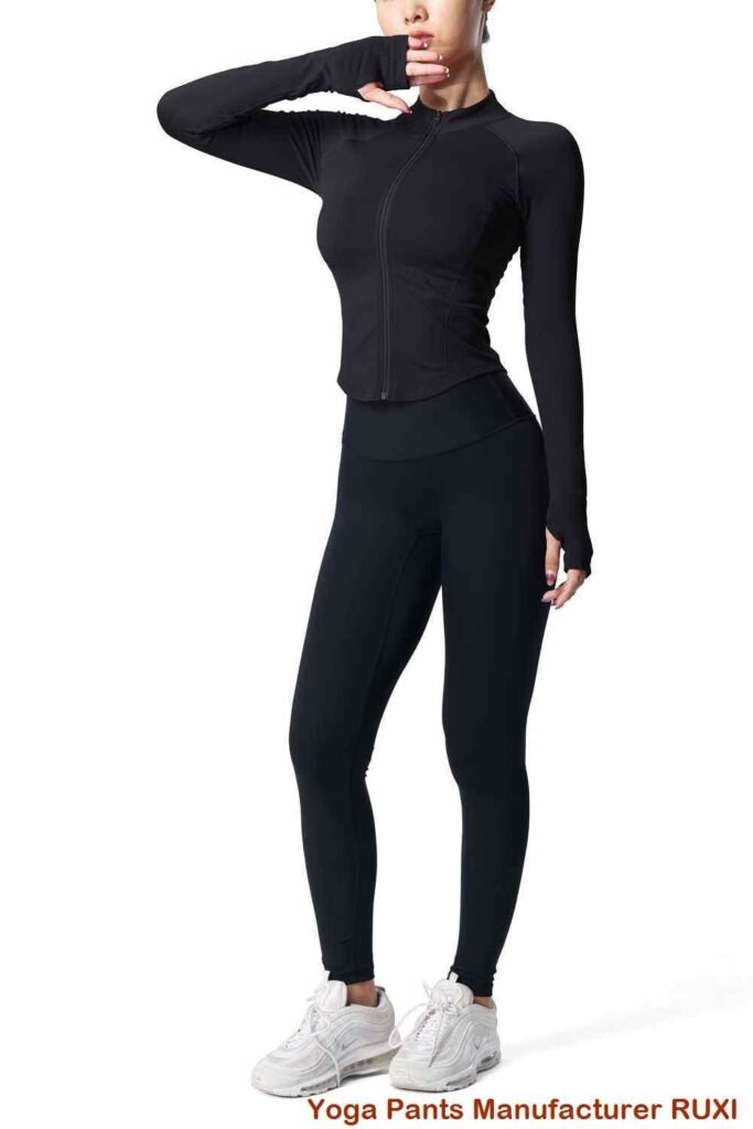 Zwarte gymlegging met hoge taille voor dames RUXI nl658